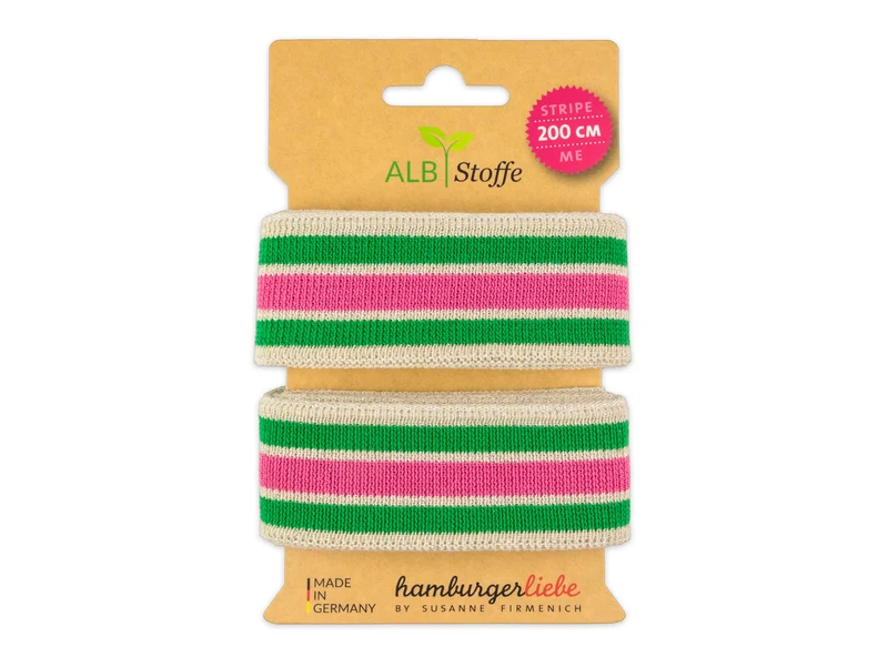 Stripe Me College Shine Band winterweiß-silber-verde erba-ortensia
