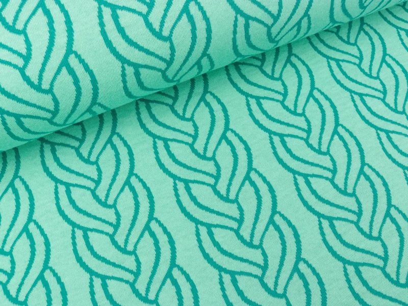 Hamburger Liebe Jacquard Sweet Home Plait Doubleface verdino-caraibi