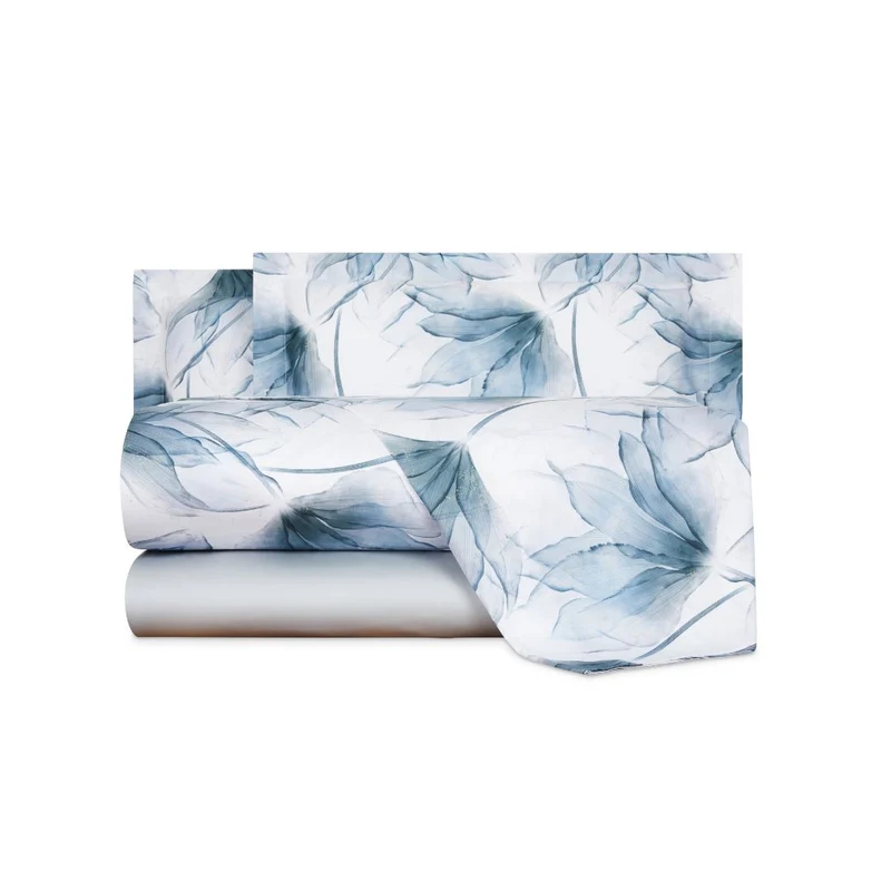 Completo Lenzuola abstract flower Floreale in Raso di cotone