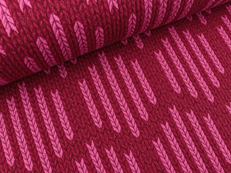 Hamburger Liebe Check Point Big Knit Check List prugna-azalea