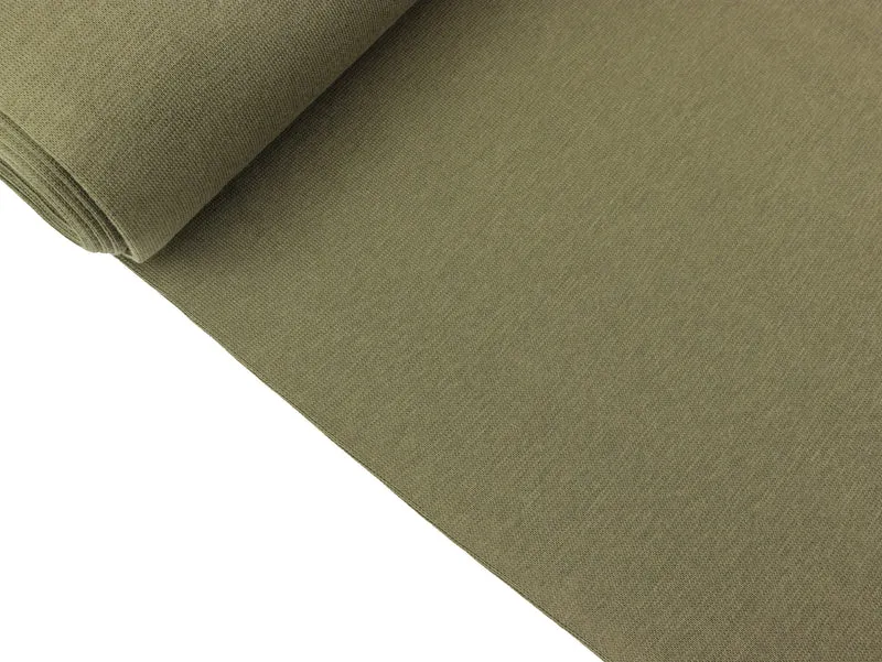 Reststück 23cm - Glatte Bündchenware Heike khaki uni HW20/21