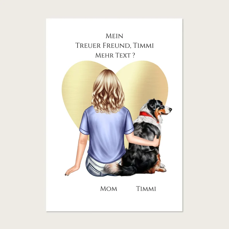 Personalisiertes Poster Hundebesitzerin – Geschenk für Freundin, Frau & Mädchen mit Hund | Geburtstag & Weihnachtsgeschenk