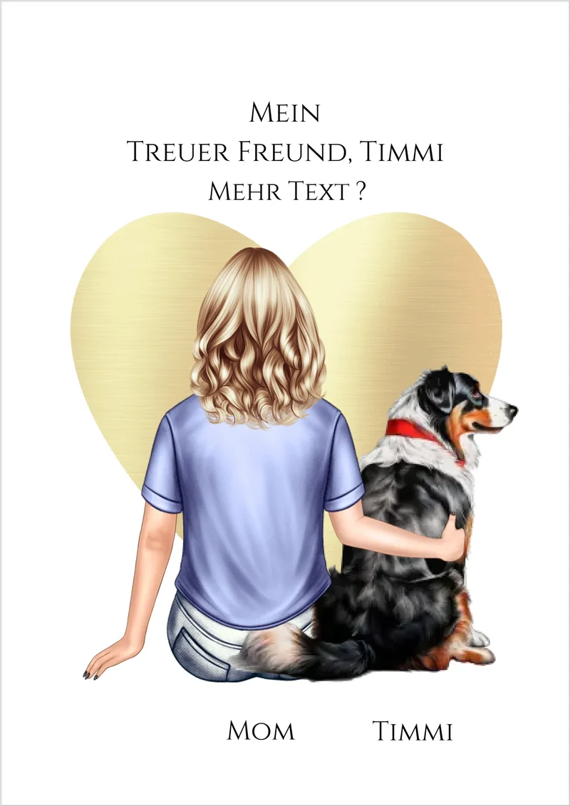Personalisiertes Poster Hundebesitzerin – Geschenk für Freundin, Frau & Mädchen mit Hund | Geburtstag & Weihnachtsgeschenk