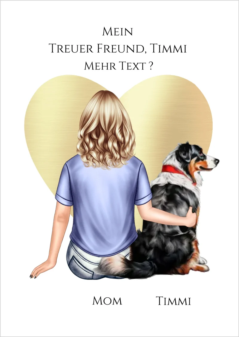 Personalisiertes Poster Hundebesitzerin – Geschenk für Freundin, Frau & Mädchen mit Hund | Geburtstag & Weihnachtsgeschenk