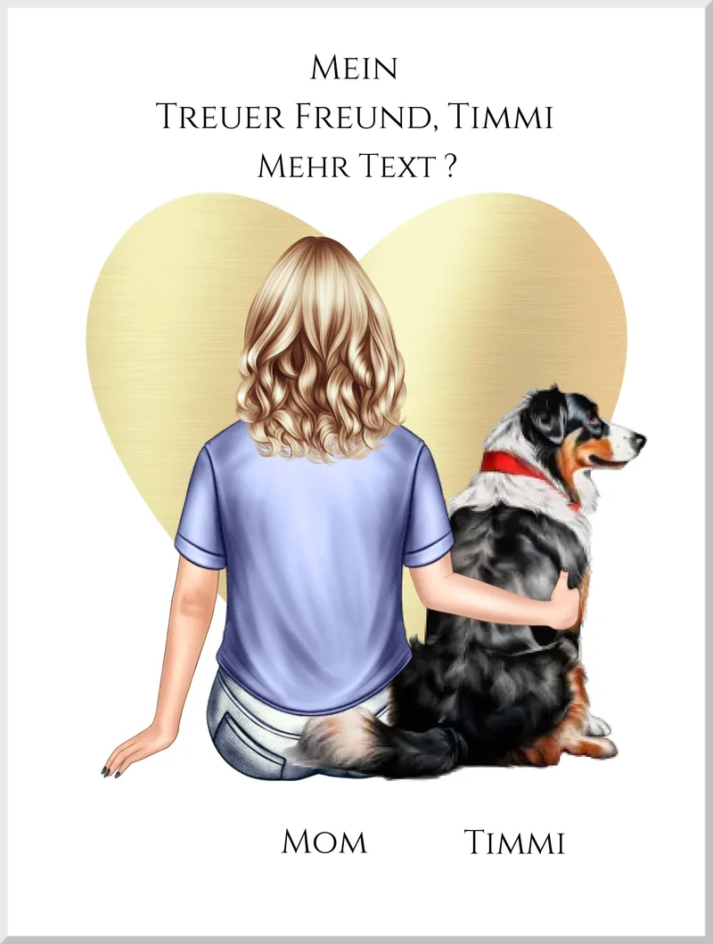 Personalisiertes Poster Hundebesitzerin – Geschenk für Freundin, Frau & Mädchen mit Hund | Geburtstag & Weihnachtsgeschenk