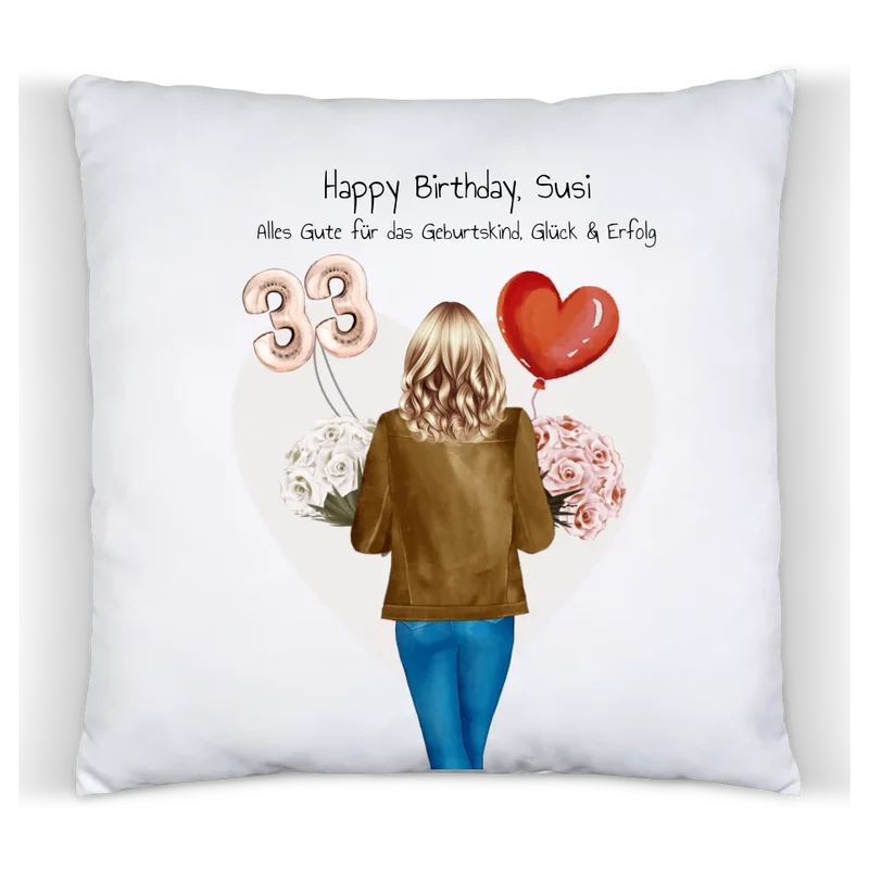 18 Geburtstag Geschenk personalisiert für Mädchen, Freundin, Frau Kissen
