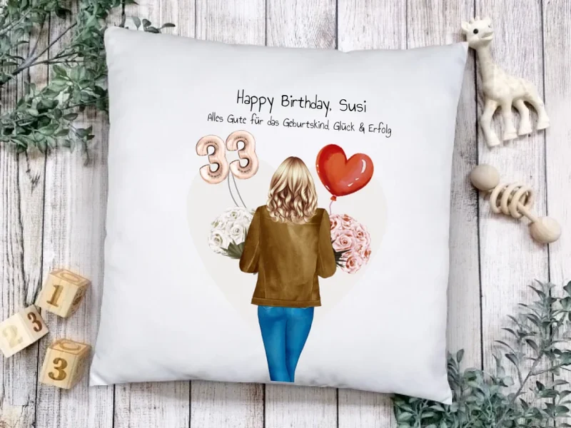 18 Geburtstag Geschenk personalisiert für Mädchen, Freundin, Frau Kissen