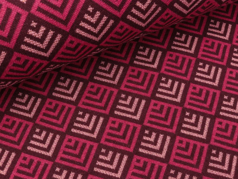Reststück 10cm - Hamburger Liebe Jacquard Sparkle Tiles bordeaux-prugna-rose melange-kupfer