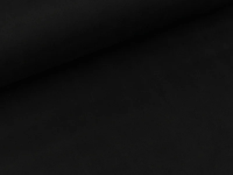 Reststück 18cm - Stretch Suede Velourleder Imitat Chloe schwarz uni