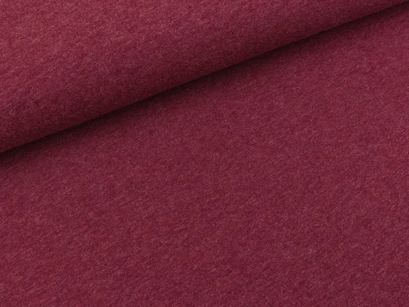 Reststück 22cm - Baumwolljersey Vanessa bordeaux melange