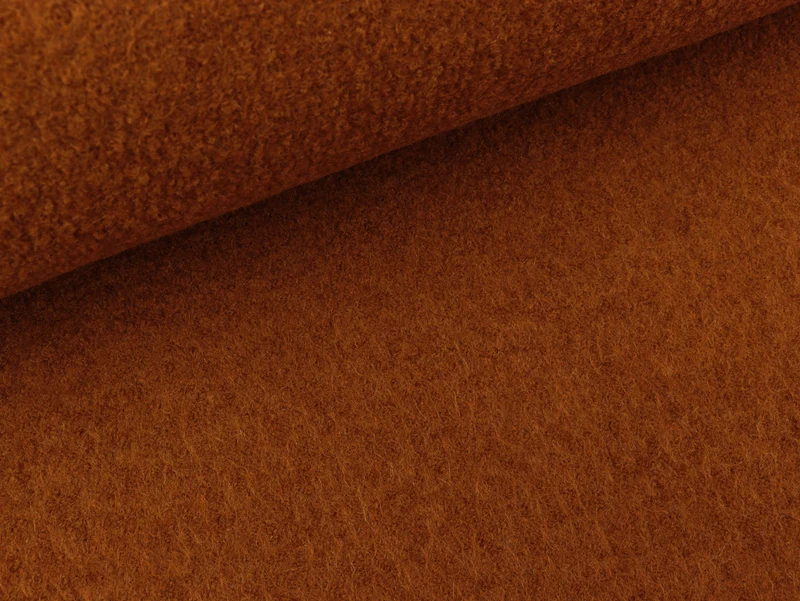 Reststück 44cm - Gekochte Wolle Naomi ocker meliert Wollwalk