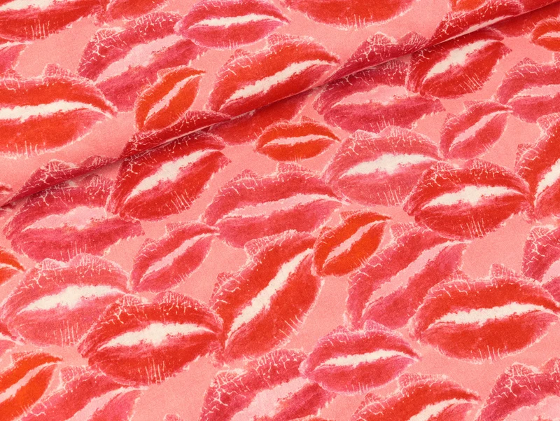 Reststück 65cm - Baumwoll Voile Kiss every single Moment by Cherry Picking