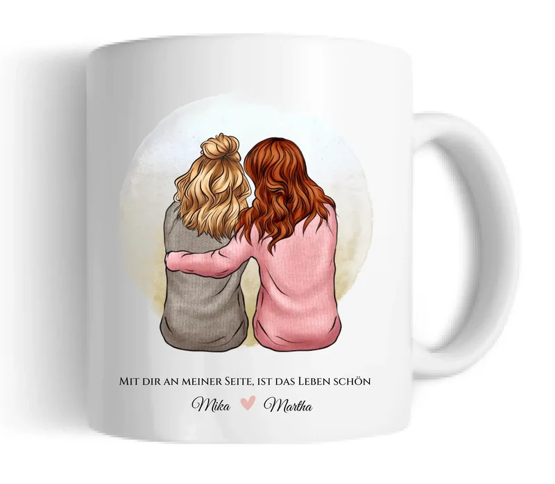 Personalisierte Tasse für beste Freundin - 2 Freundinnen Geburtstagsgeschenk Freundschaftsgeschenk