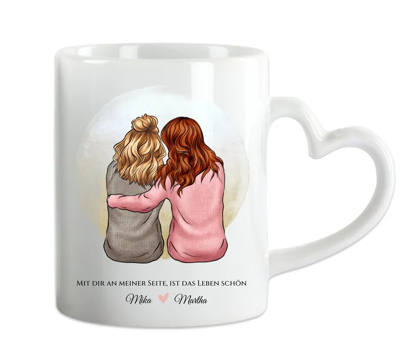 Personalisierte Tasse für beste Freundin - 2 Freundinnen Geburtstagsgeschenk Freundschaftsgeschenk