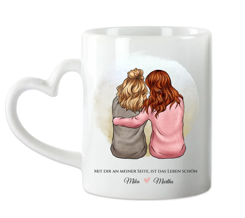 Personalisierte Tasse für beste Freundin - 2 Freundinnen Geburtstagsgeschenk Freundschaftsgeschenk