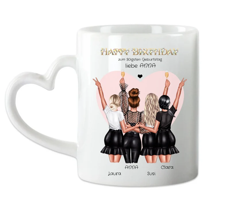 Personalisierte Tasse für die beste Freundin zum 30 Geburtstag - Geschenkidee 20, 25, 35 Geburtstag - Geschenk Schwester, Kollegin