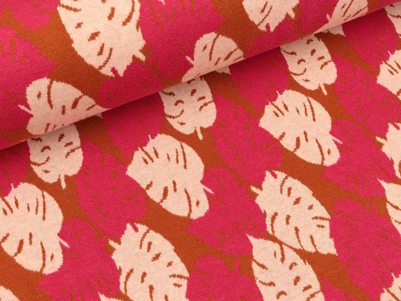 Reststück 29cm - Monstera Knit terracotta-pink-natur by Cherry Picking