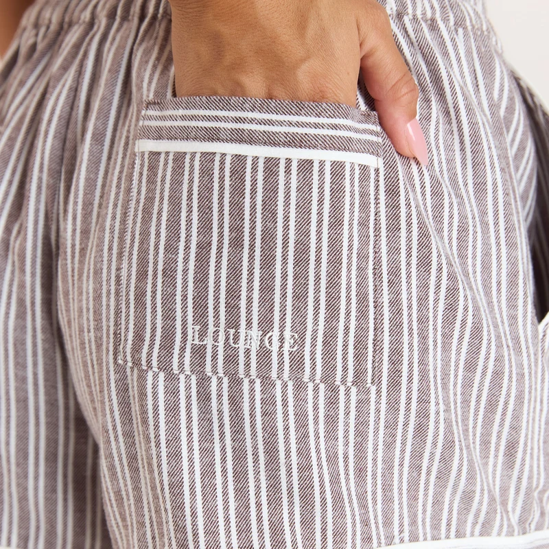 Stripe Pyjama Shorts - Schokolade
