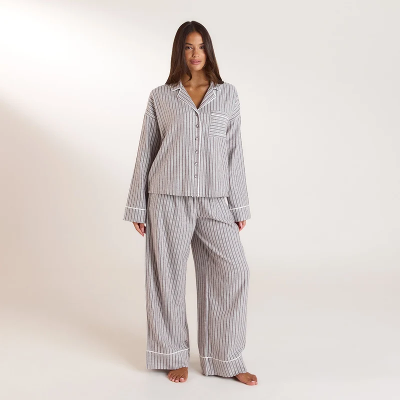 Stripe Pyjama Hose - Schokolade