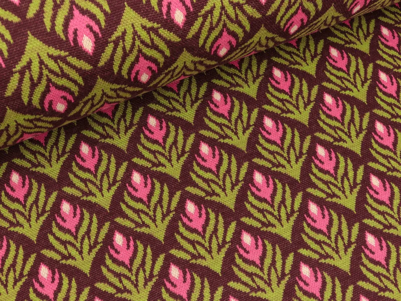 Reststück 51cm - Hamburger Liebe Mini-Jacquard Pattern Love Heather bordeaux
