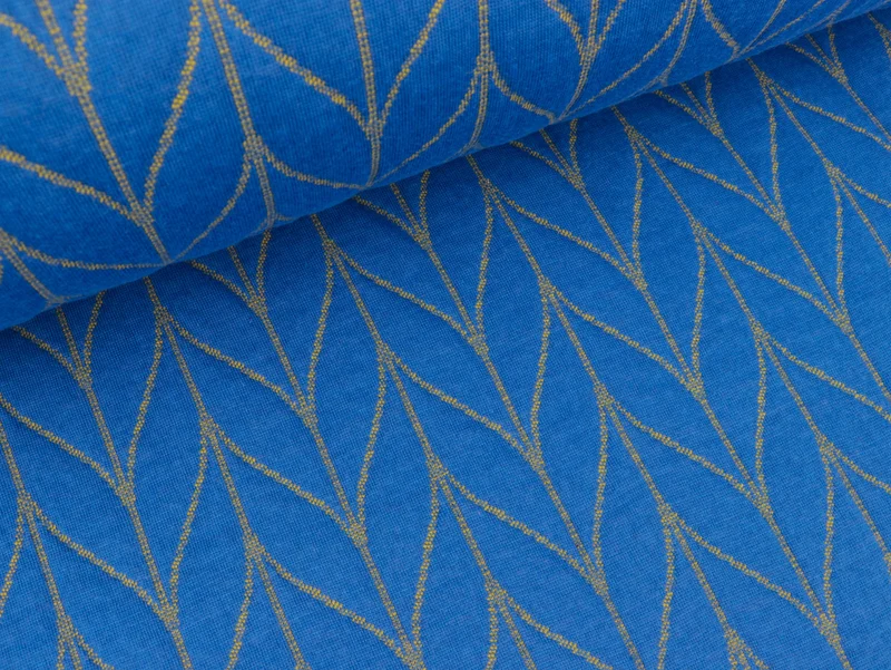 Reststück 34cm - Hamburger Liebe Jacquard Pattern Love Knit Step bluette