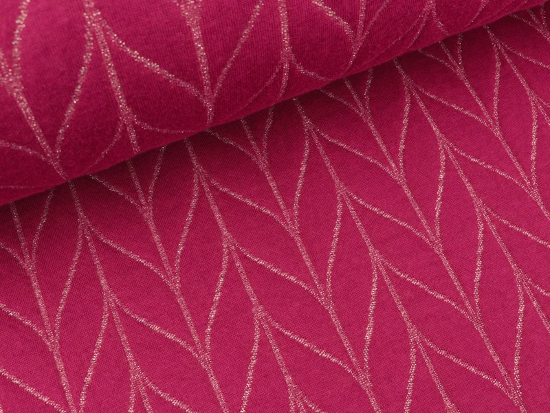 Reststück 51cm - Hamburger Liebe GLAM Jacquard Knit Step ciclamino-silber