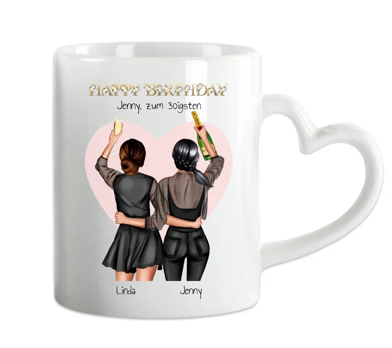 Personalisierte Tasse als Geburtstagsgeschenk für die beste Freundin (2 Freundinnen) - Geschenkidee Geburtstag