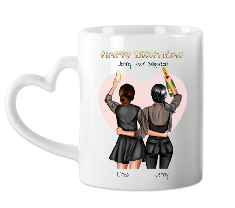 Personalisierte Tasse als Geburtstagsgeschenk für die beste Freundin (2 Freundinnen) - Geschenkidee Geburtstag