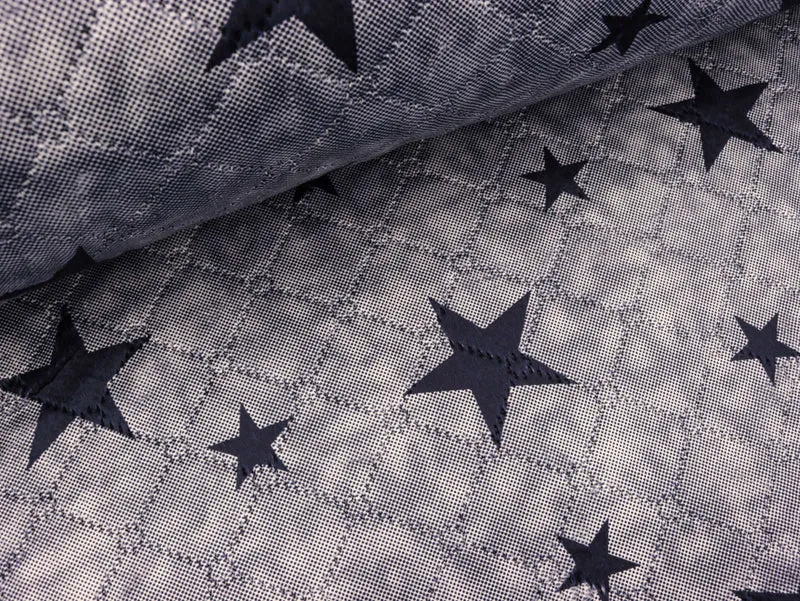 Reststück 20cm - Velour-Teddy Big Star dunkelblau