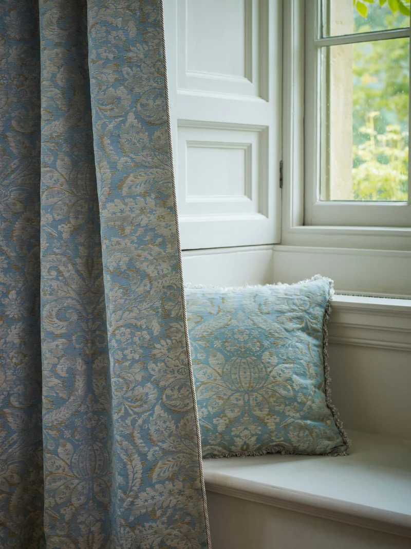 Cotton Damask - stockholm blue