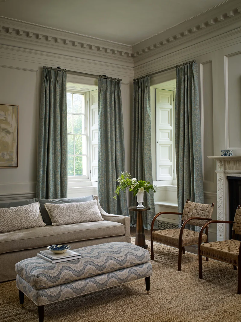 Cotton Damask - stockholm blue