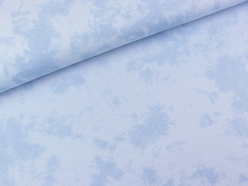 Reststück 22cm - Baumwolljersey Batik wasserblau