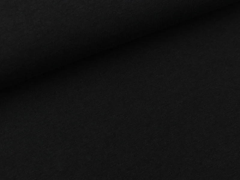 Reststück 16cm - Bambus Jersey schwarz uni