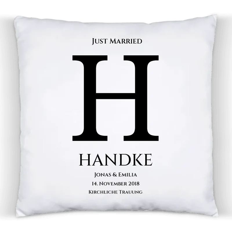 "MONOGRAMM" Kissen Hochzeitsgeschenk | Geschenk Hochzeitskissen für Brautpaar | Geschenkidee zur Hochzeit, Hochzeitstag, Valentinstag