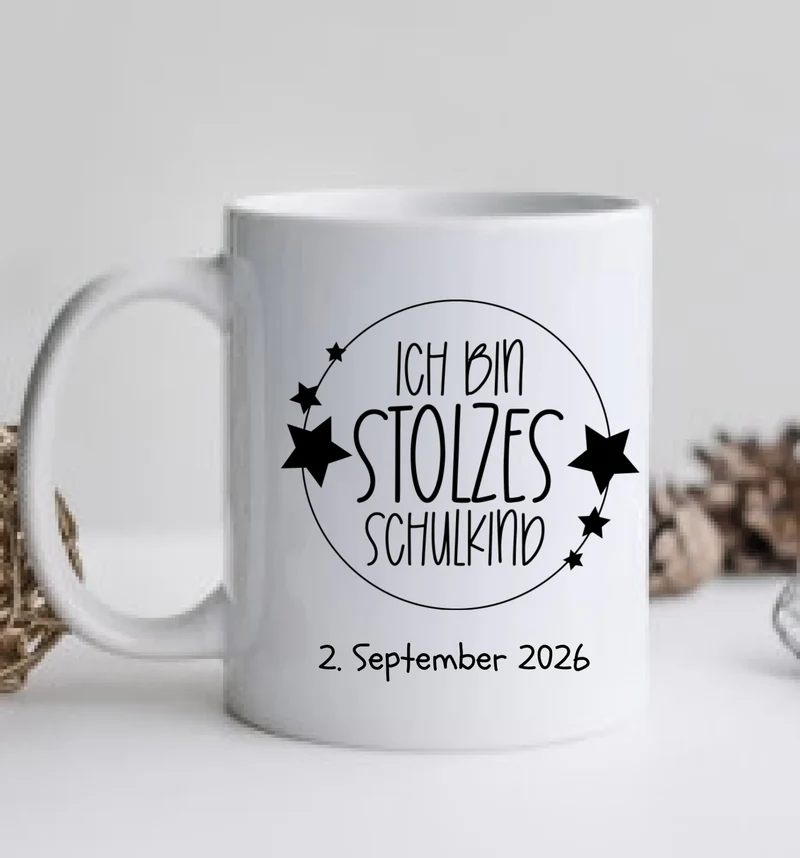Geschenk zur Einschulung - Kindertasse mit Namen