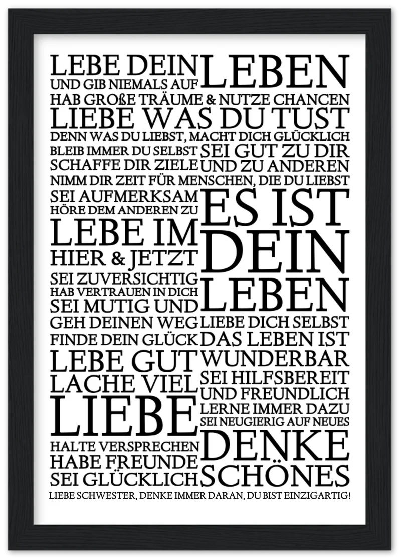 Zeitraum-Kunstdruck | "Lebe Dein Leben" Personalisiertes Geschenk | Motivationsposter