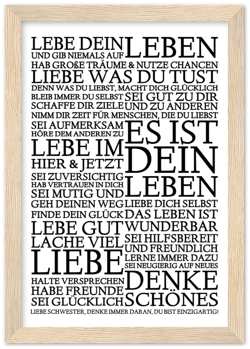 Zeitraum-Kunstdruck | "Lebe Dein Leben" Personalisiertes Geschenk | Motivationsposter
