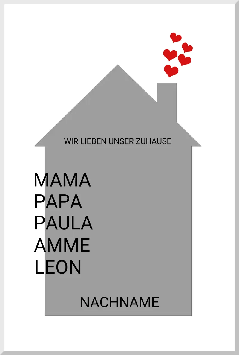 Zeitraum-Kunstdruck | Zuhause Personalisiertes Geschenk zur Hauseinweihnung, Richtfest, Umzug, erste Wohnung, Geburtstagsgeschenk, Weihnachtsgeschenk Familie
