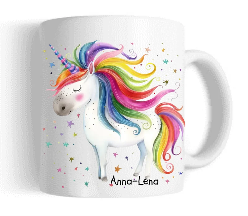 Personalisiertes Namensbild - Kinderposter Einhorn für Mädchen - Kinderzimmer Bild