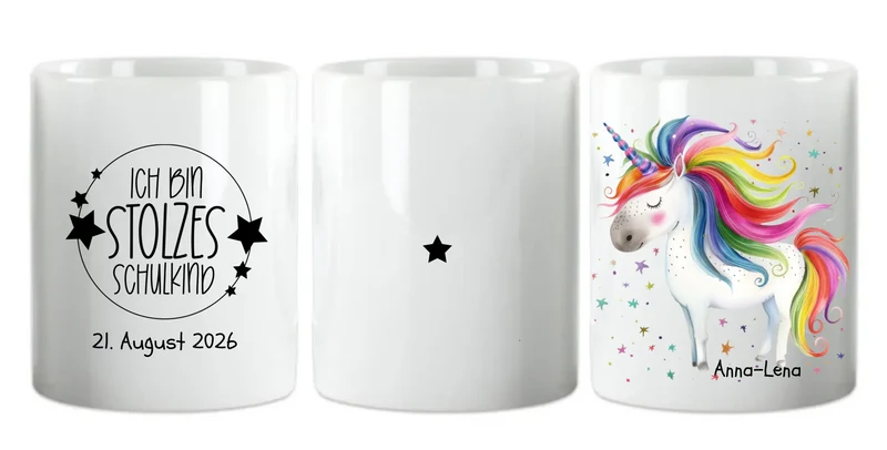 Personalisiertes Namensbild - Kinderposter Einhorn für Mädchen - Kinderzimmer Bild