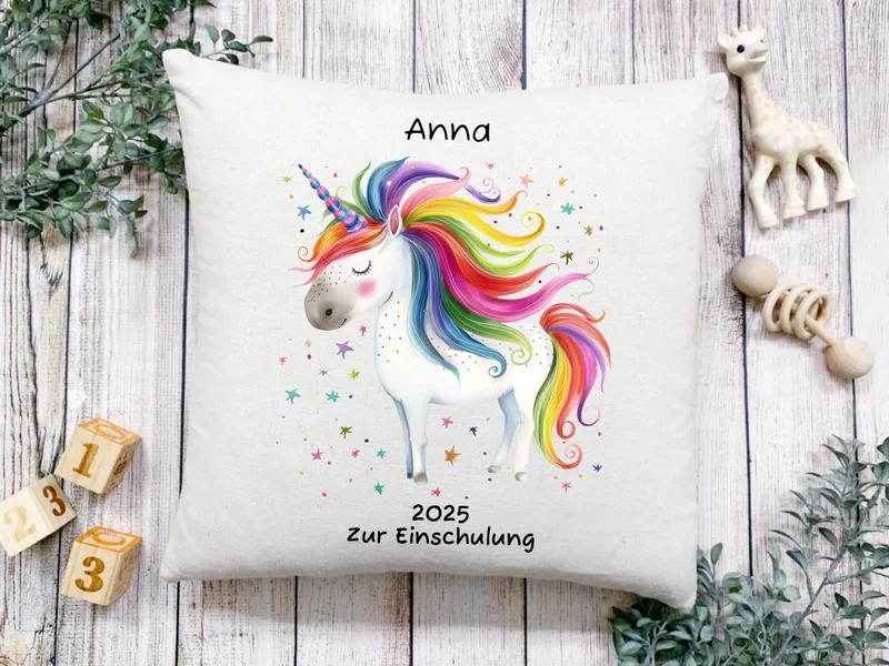 Personalisiertes Namensbild - Kinderposter Einhorn für Mädchen - Kinderzimmer Bild