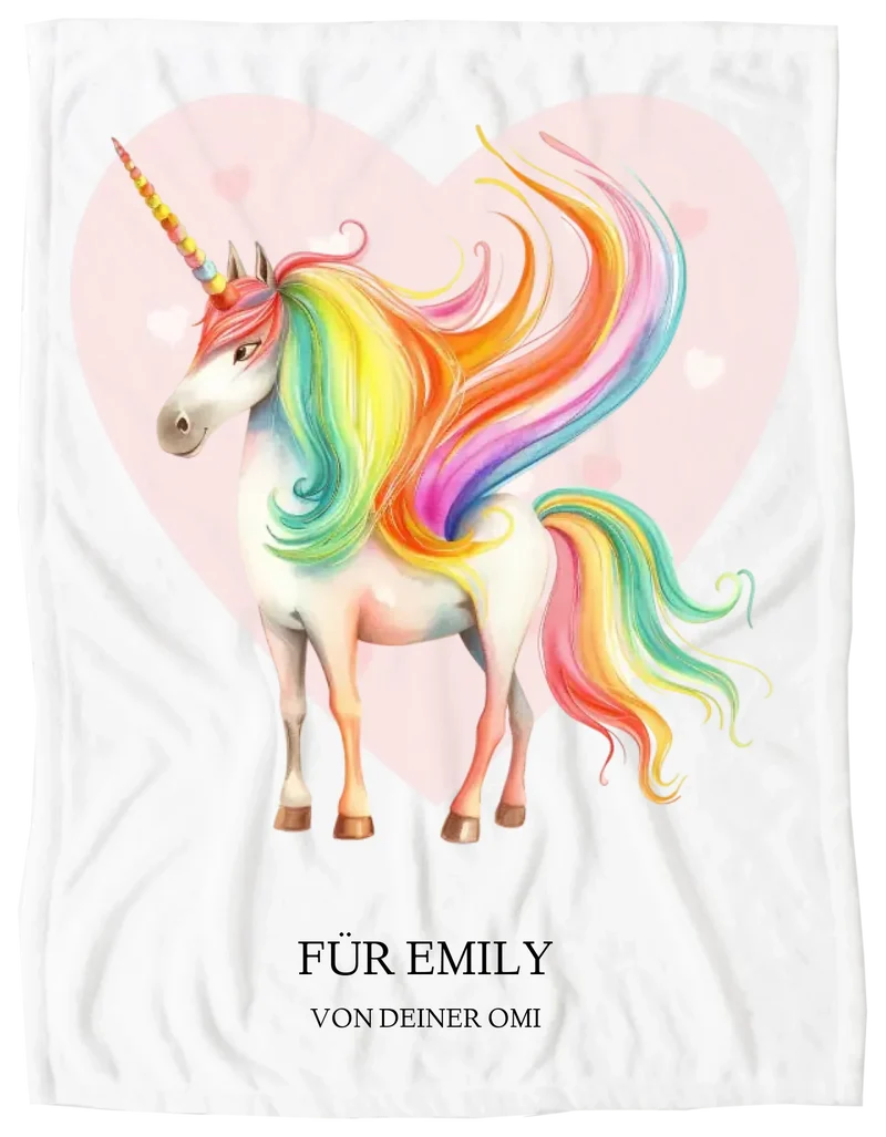 Personalisiertes Namensbild - Kinderposter Einhorn für Mädchen - Kinderzimmer Bild
