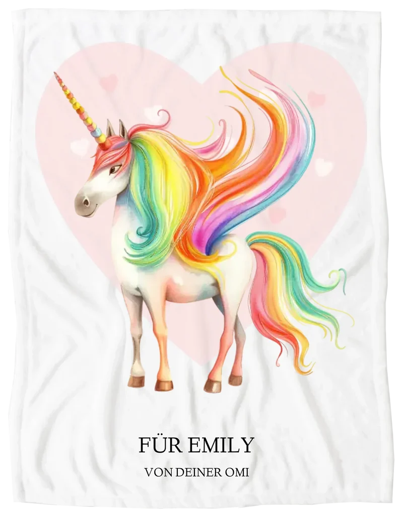 Personalisiertes Namensbild - Kinderposter Einhorn für Mädchen - Kinderzimmer Bild
