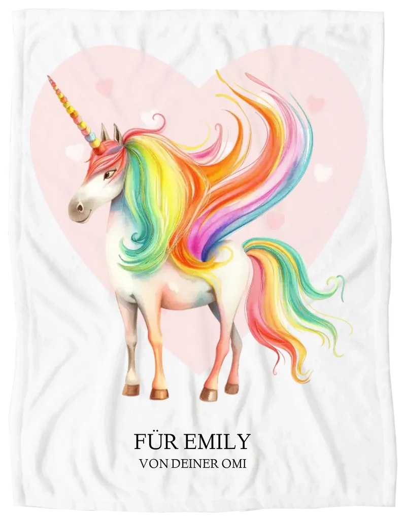 Personalisiertes Namensbild - Kinderposter Einhorn für Mädchen - Kinderzimmer Bild