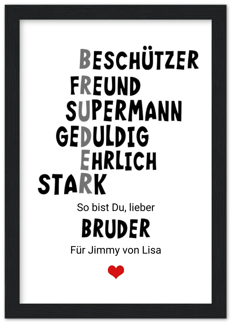 Personalisiertes Poster "Definition Bruder" – Geschenk Bruder | Geburtstagsgeschenk