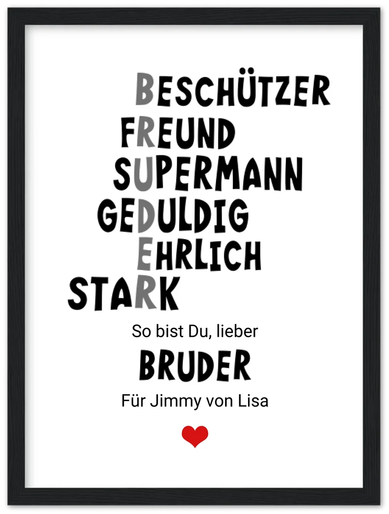 Personalisiertes Poster "Definition Bruder" – Geschenk Bruder | Geburtstagsgeschenk