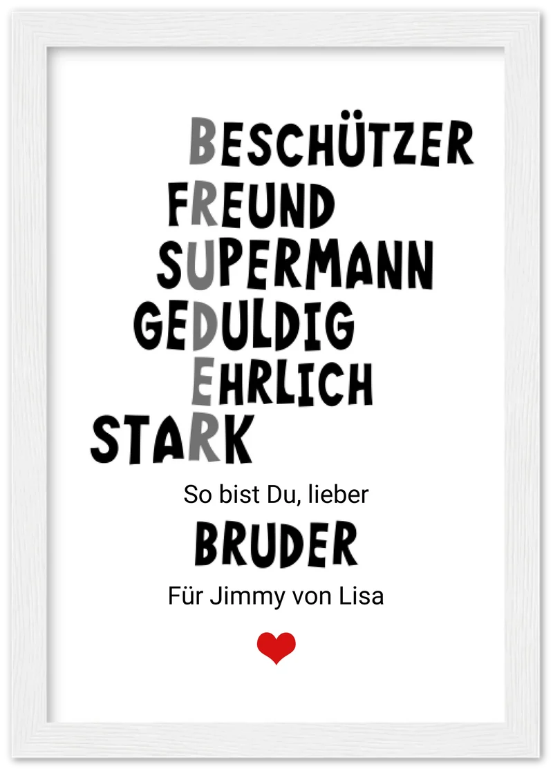 Personalisiertes Poster "Definition Bruder" – Geschenk Bruder | Geburtstagsgeschenk