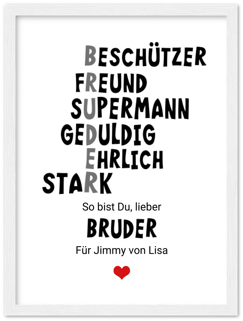 Personalisiertes Poster "Definition Bruder" – Geschenk Bruder | Geburtstagsgeschenk