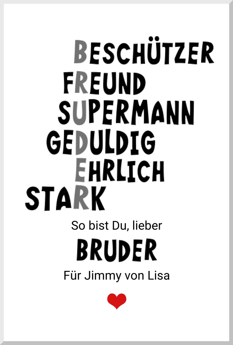 Personalisiertes Poster "Definition Bruder" – Geschenk Bruder | Geburtstagsgeschenk