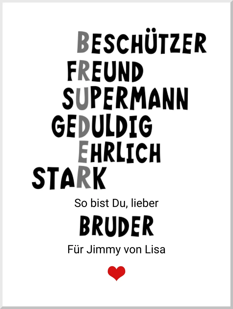 Personalisiertes Poster "Definition Bruder" – Geschenk Bruder | Geburtstagsgeschenk